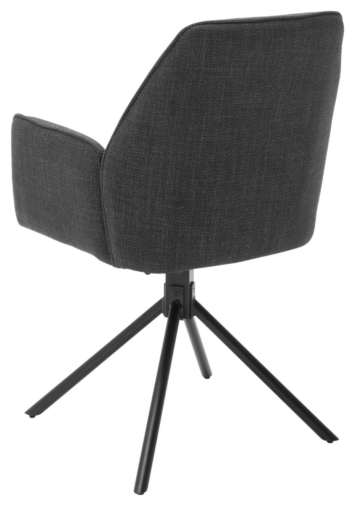 STOL MED ARMSTÖD vävt tyg  - svart/antracit, Design, metall/textil (59/87/61cm) - Carryhome