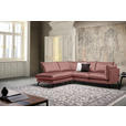 ECKSOFA in Samt Altrosa  - Schwarz/Altrosa, Design, Textil/Metall (200/241cm) - Carryhome