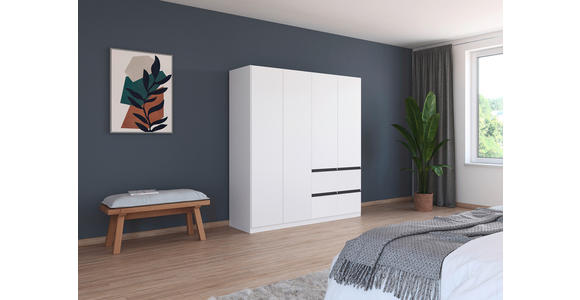 KLEIDERSCHRANK in Weiß, Dunkelgrau - Dunkelgrau/Weiß, Trend, Holzwerkstoff/Kunststoff (181/197/54cm) - Xora