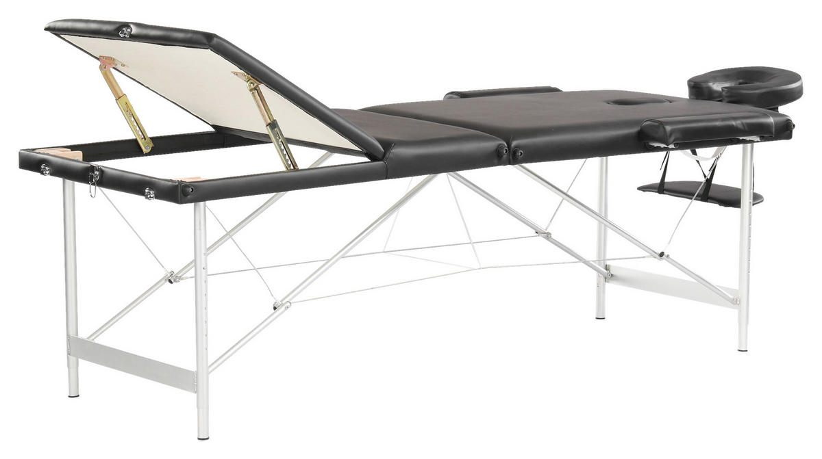 MASSAGETISCH MT50 - Schwarz, KONVENTIONELL, Kunststoff/Metall (186/68/82cm) - Atrigo