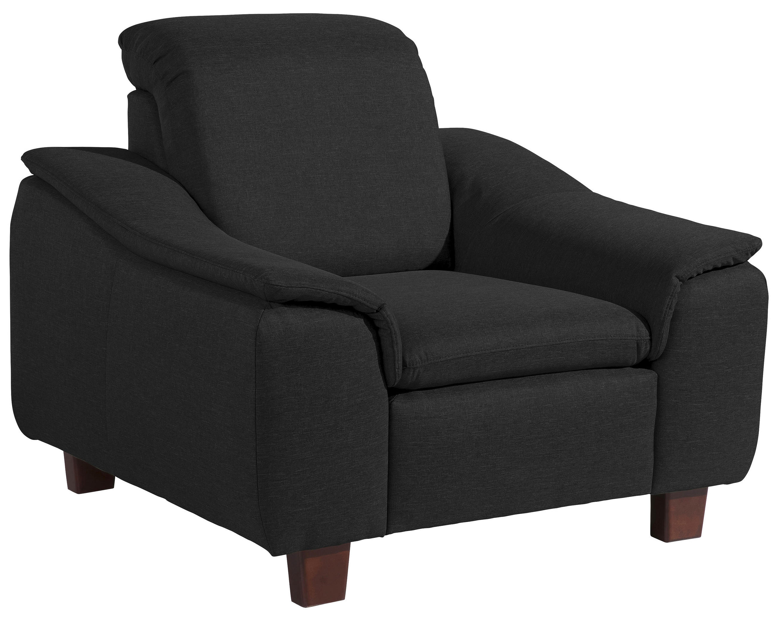 SESSEL Flachgewebe Schwarz    - Nussbaumfarben/Schwarz, Design, Holz/Textil (100/87/82cm) - Max Winzer