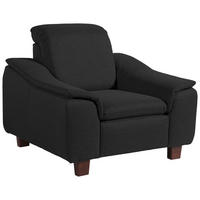 SESSEL in Flachgewebe Schwarz  - Nussbaumfarben/Schwarz, Design, Holz/Textil (100/87/82cm) - Max Winzer
