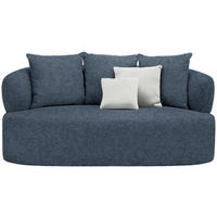 2-SITZER-SOFA in Chenille Blau  - Blau/Beige, MODERN, Kunststoff/Textil (177/86/105cm) - Hom`in