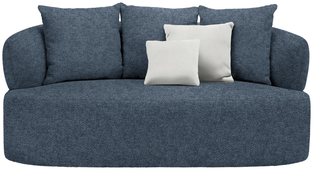 2-SITZER-SOFA in Chenille Blau  - Blau/Beige, MODERN, Kunststoff/Textil (177/86/105cm) - Hom`in