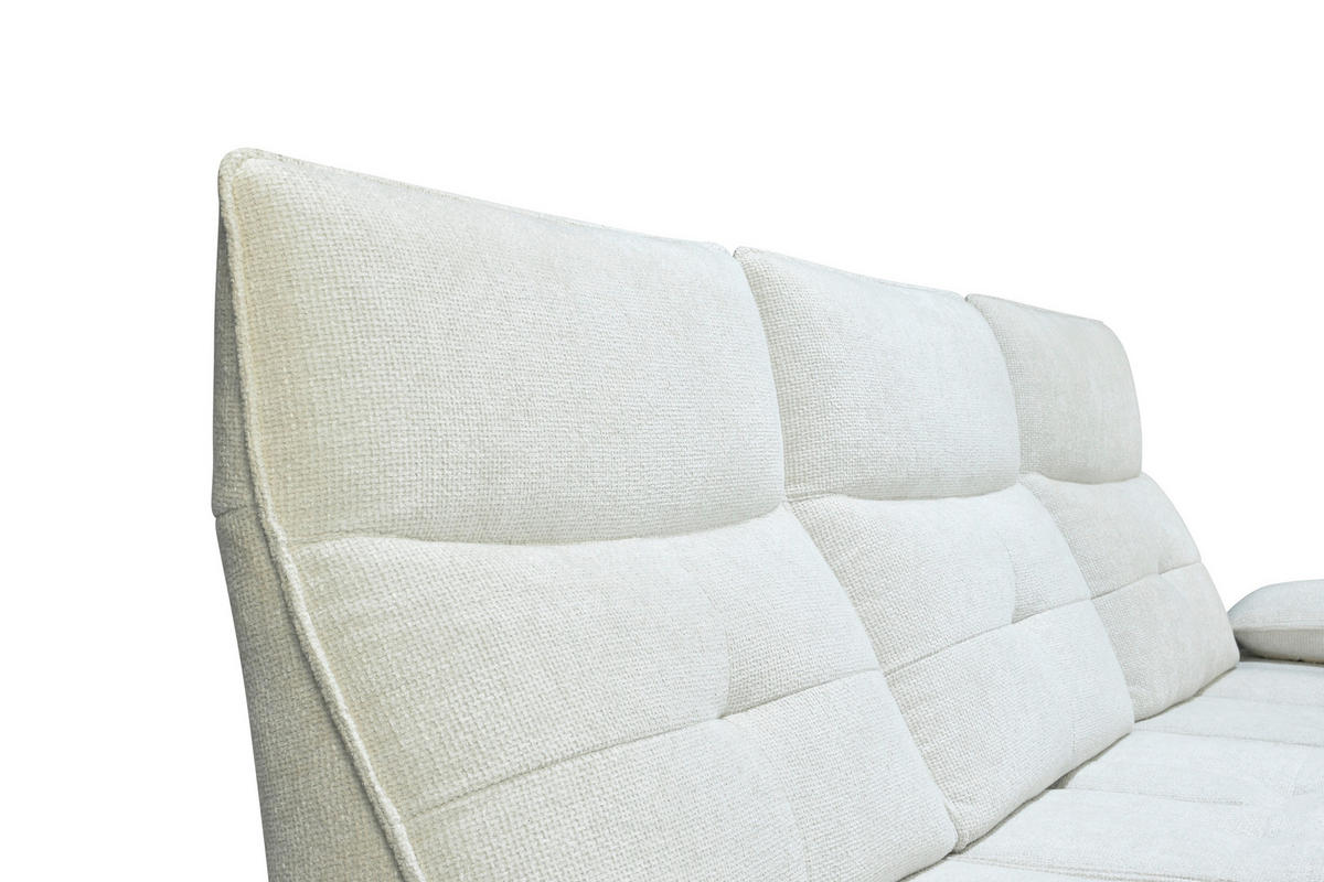 ECKSOFA Creme Chenille  - Creme/Schwarz, Design, Kunststoff/Textil (314/162cm) - Livetastic