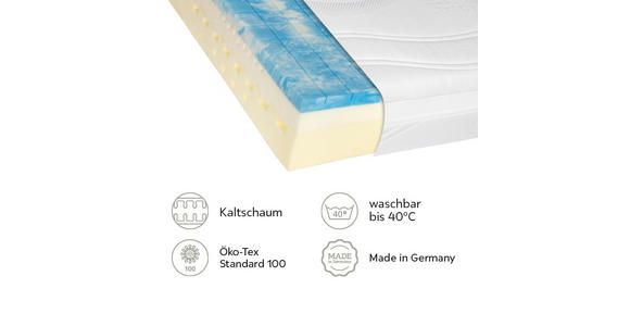 KALTSCHAUMMATRATZE 200/200 cm Höhe ca. 24 cm  - Weiß, Basics, Textil (200/200cm) - Novel