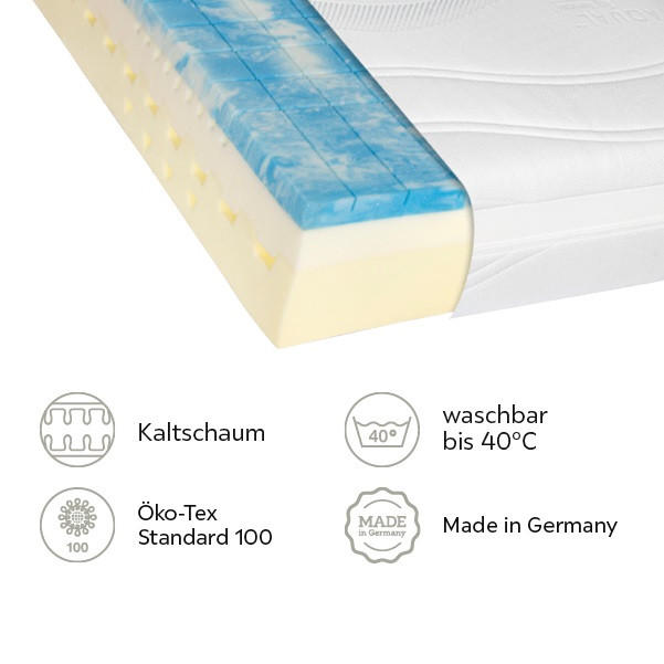 KALTSCHAUMMATRATZE 200/200 cm Höhe ca. 24 cm  - Weiß, Basics, Textil (200/200cm) - Novel