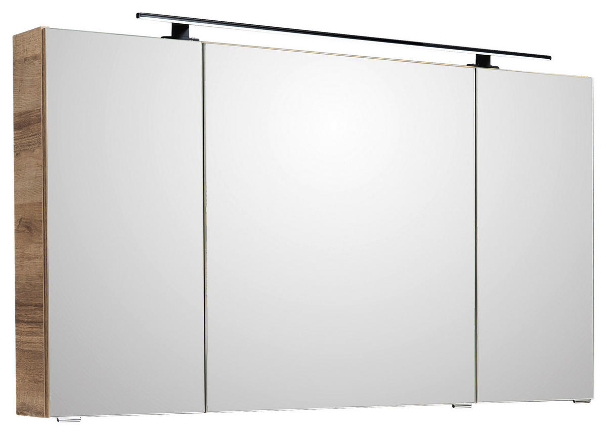KOPALNICA  barve hrasta  - črna/barve hrasta, Konvencionalno, kamen/kovina (123cm) - Sadena