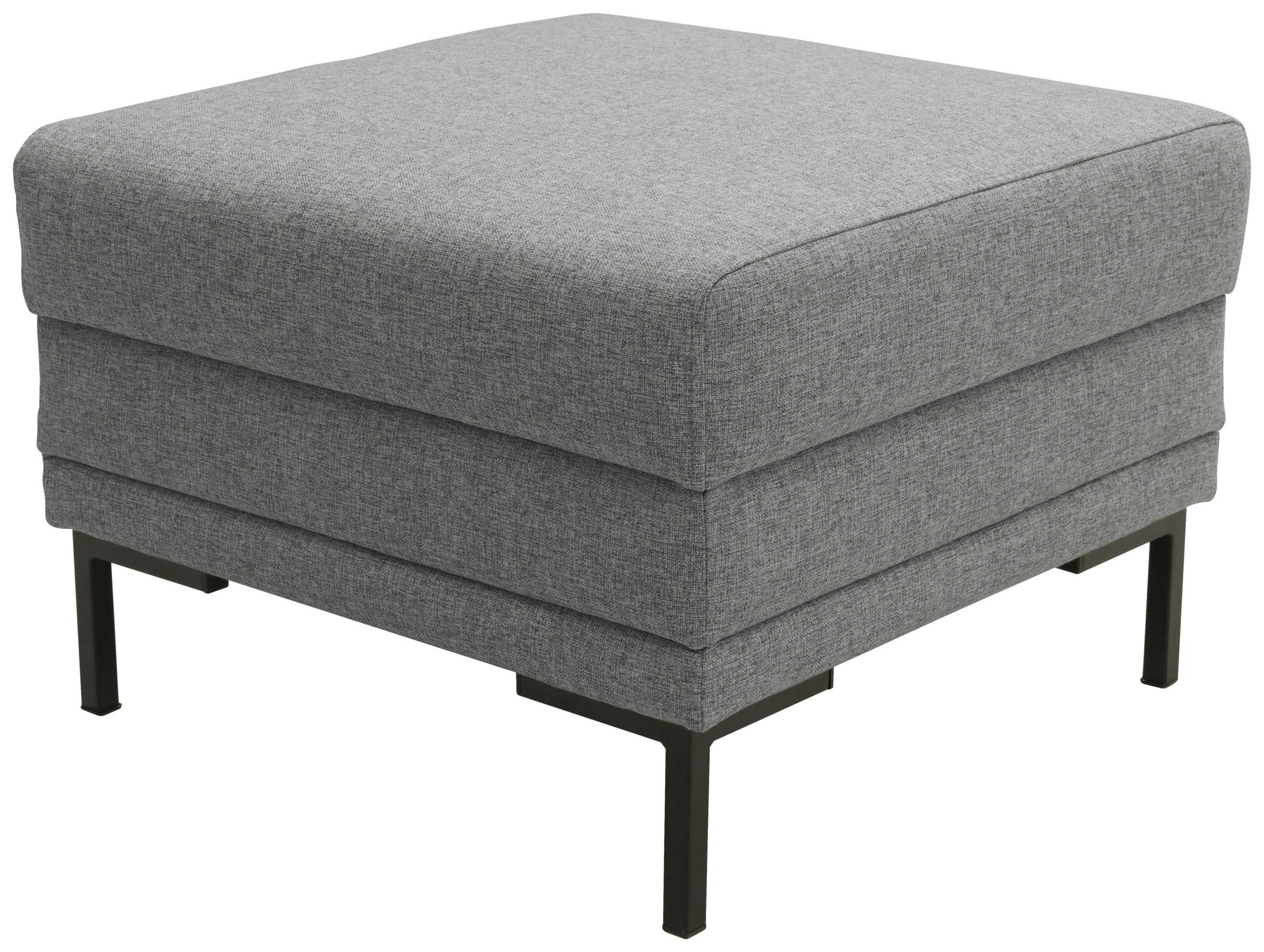 HOCKER Webstoff Grau - Schwarz/Grau, Design, Textil/Metall (55/45/55cm) - LOOKS by W.Joop