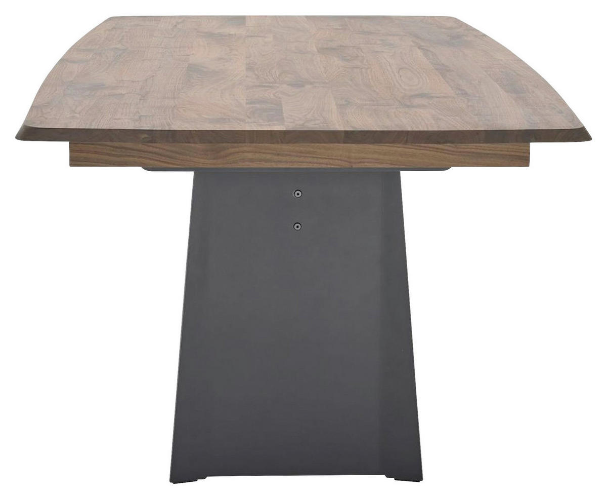 ESSTISCH Nussbaumfarben bootsförmig  ausziehbar, in verschiedenen Größen erhältlich, in verschiedenen Holzarten erhältlich  - Nussbaumfarben/Schwarz, Design, Holz/Metall (200-280/100/76cm) - Musterring