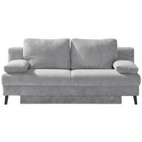 SCHLAFSOFA Cord Hellgrau  - Hellgrau/Schwarz, Modern, Textil/Metall (194/91/90cm) - Novel