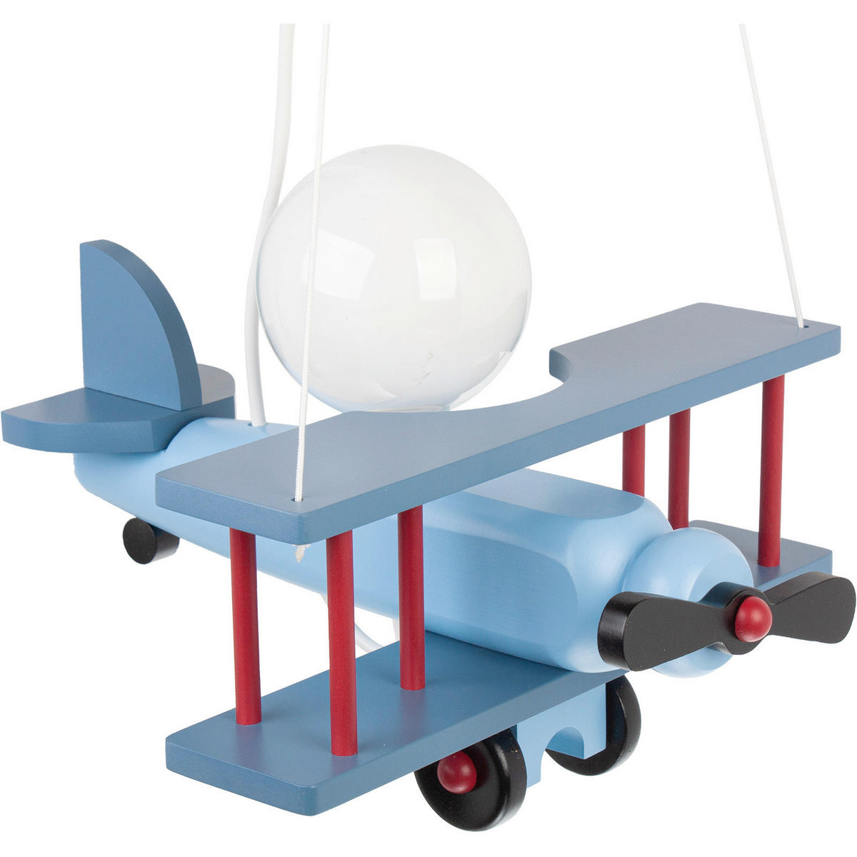 KINDERHÄNGELEUCHTE 29/31/75 cm   - Blau/Rot, KONVENTIONELL, Holz (29/31/75cm)