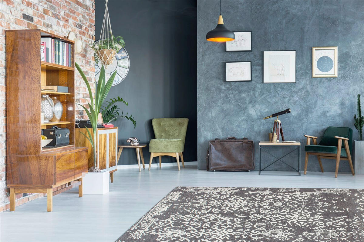 VINTAGE-TEPPICH  Wohnzimmer 155/230 cm Anthrazit, Grau rechteckig  - Anthrazit/Grau, Basics, Textil (155/230cm) - Kayoom