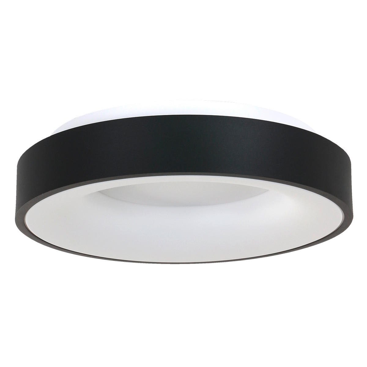 LED-DECKENLEUCHTE Ringlede 48/9 cm   - Schwarz, KONVENTIONELL, Kunststoff/Metall (48/9cm)