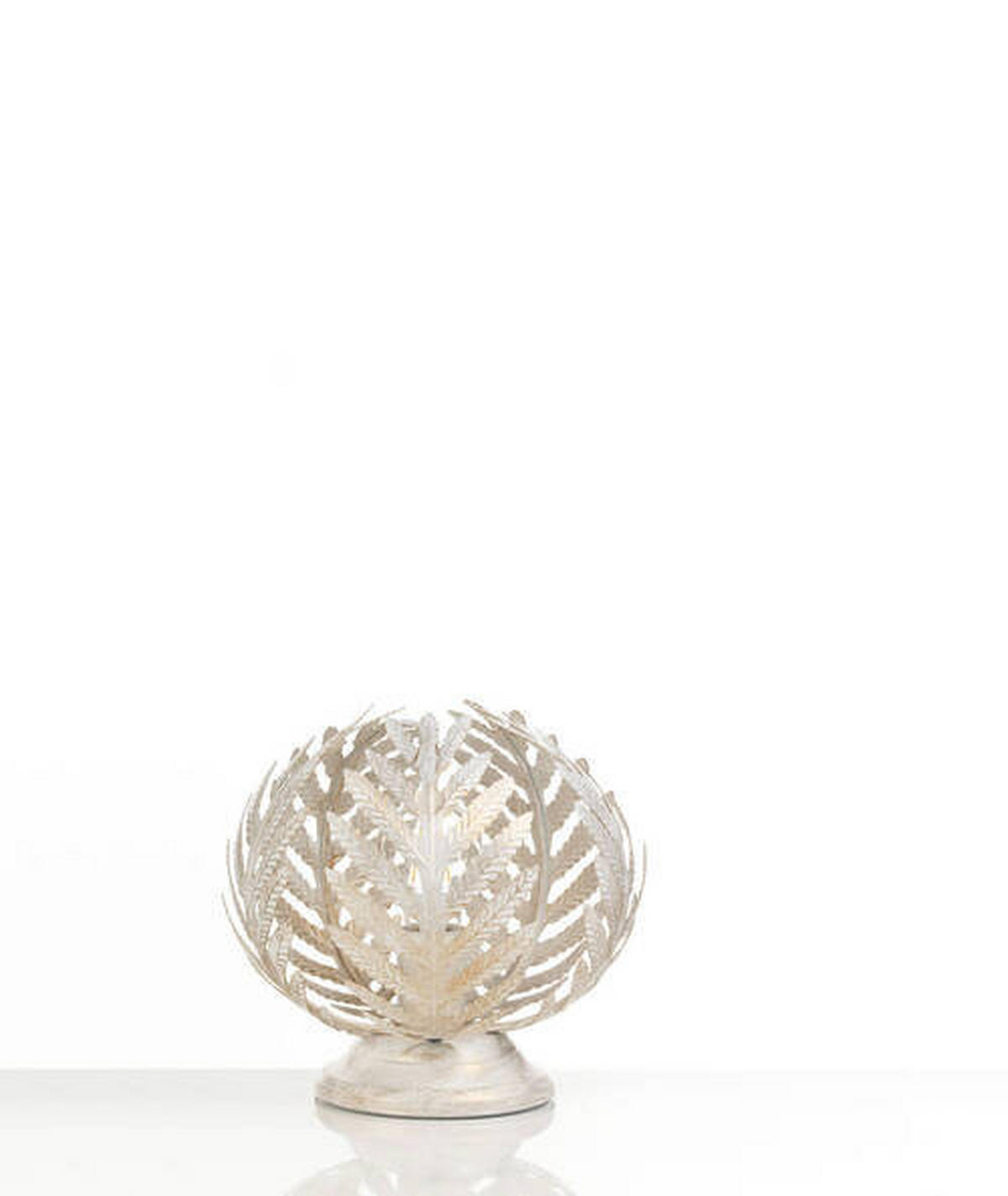 STOLNÁ LAMPA, E27, 25/25 cm  - biela, Natur, kov (25/25cm)