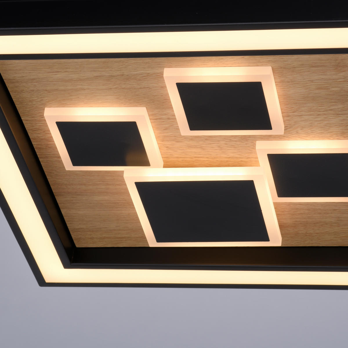 LED-DECKENLEUCHTE 48/48/7 cm   - Natur, Holz (48/48/7cm) - Paul Neuhaus