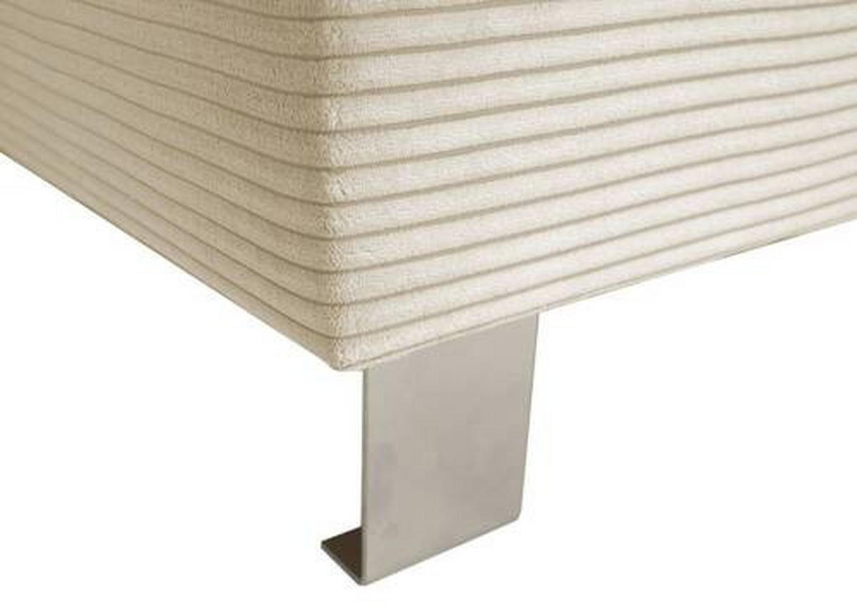 ECKSOFA in Cord Naturfarben  - Silberfarben/Naturfarben, Design, Textil/Metall (167/250cm) - Xora