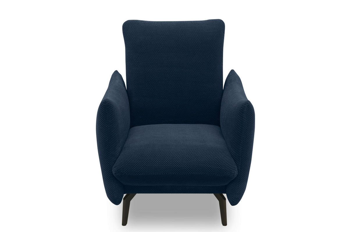 SESSEL Mikrofaser Blau    - Blau/Schwarz, Design, Textil/Metall (85/102/95cm) - MID.YOU