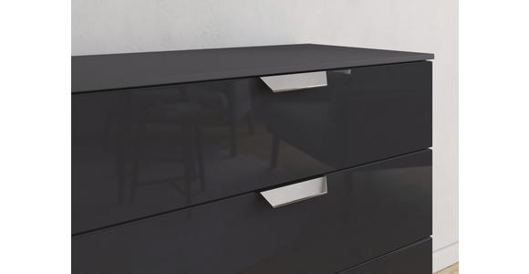 KOMMODE  in 80/81/42 cm  - Chromfarben/Dunkelgrau, Design, Glas/Holzwerkstoff (80/81/42cm) - Carryhome