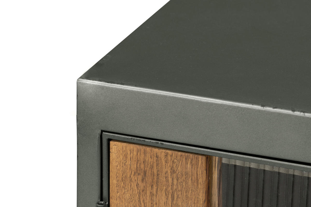 SCHUHSCHRANK Tanne massiv Naturfarben, Schwarz  - Schwarz/Naturfarben, KONVENTIONELL, Glas/Holz (64/110/33cm) - Livetastic