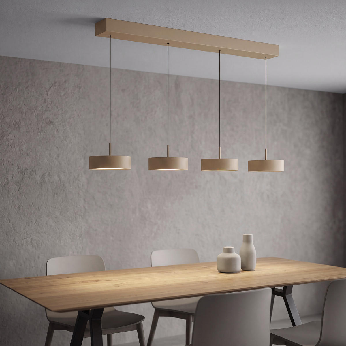 LED-HÄNGLAMPA Bellevue 118/17,5/180 cm  - sandfärgad, Design, metall (118/17,5/180cm) - Dieter Knoll