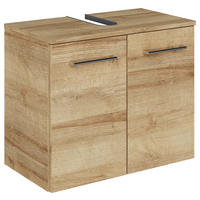 WASCHBECKENUNTERSCHRANK 60/49,8/33,3 cm  - Chromfarben/Eichefarben, KONVENTIONELL, Holzwerkstoff/Metall (60/49,8/33,3cm) - Sadena