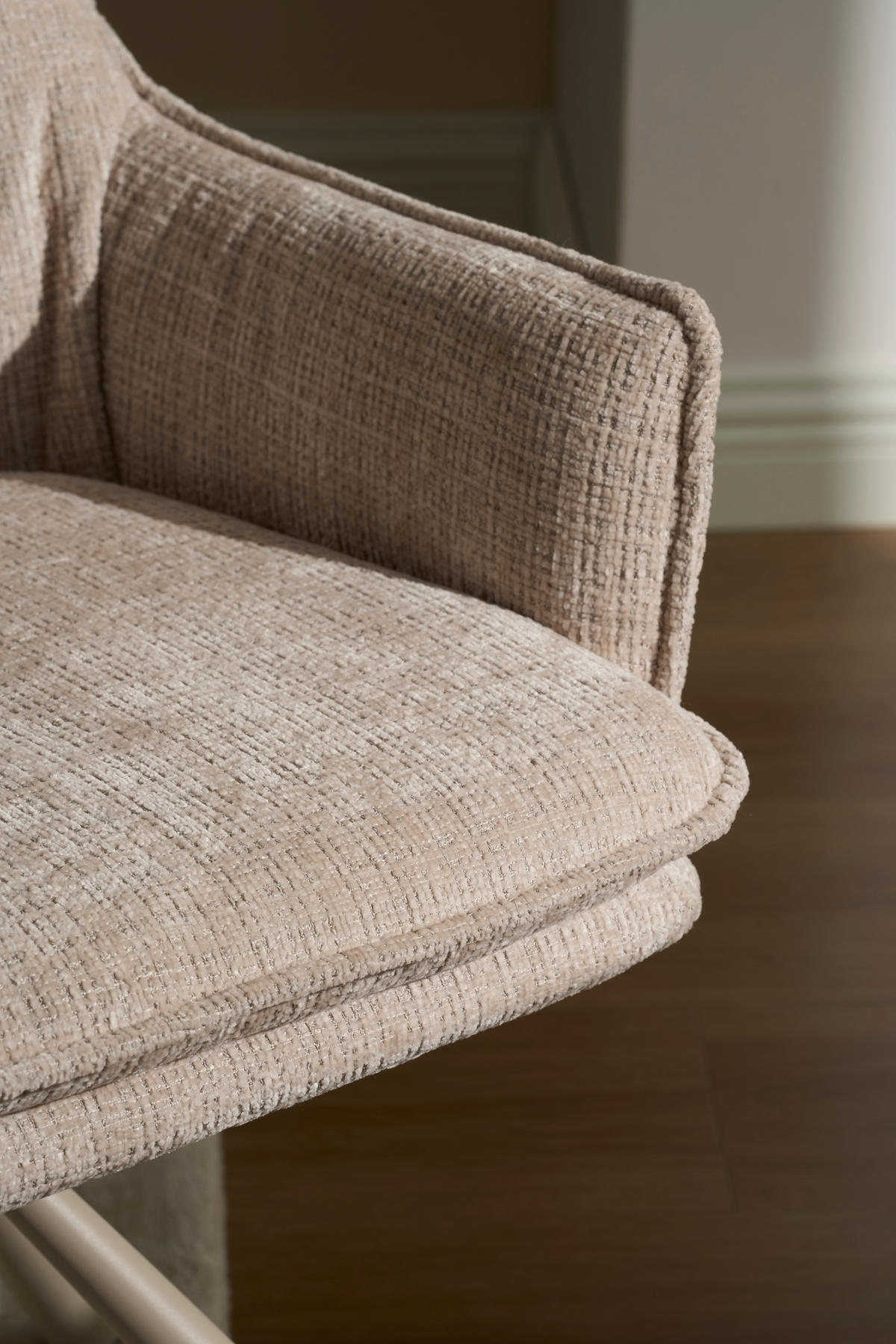 ARMLEHNSTUHL   Chenille  Beige  - Beige, MODERN, Holz/Textil (57/90/67cm) - Livetastic