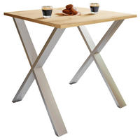 ESSTISCH in Holzwerkstoff 80/80/76 cm   - Honigeiche/Silberfarben, Basics, Holzwerkstoff (80/80/76cm) - MID.YOU