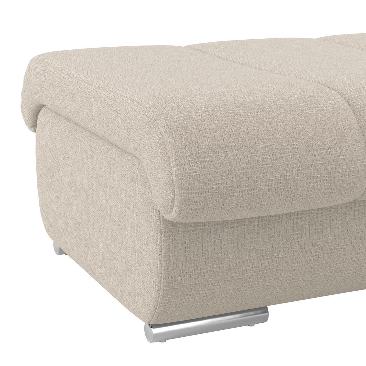 HOCKER Textil Naturfarben  - Chromfarben/Naturfarben, Modern, Textil/Metall (100/43/80cm) - Livetastic