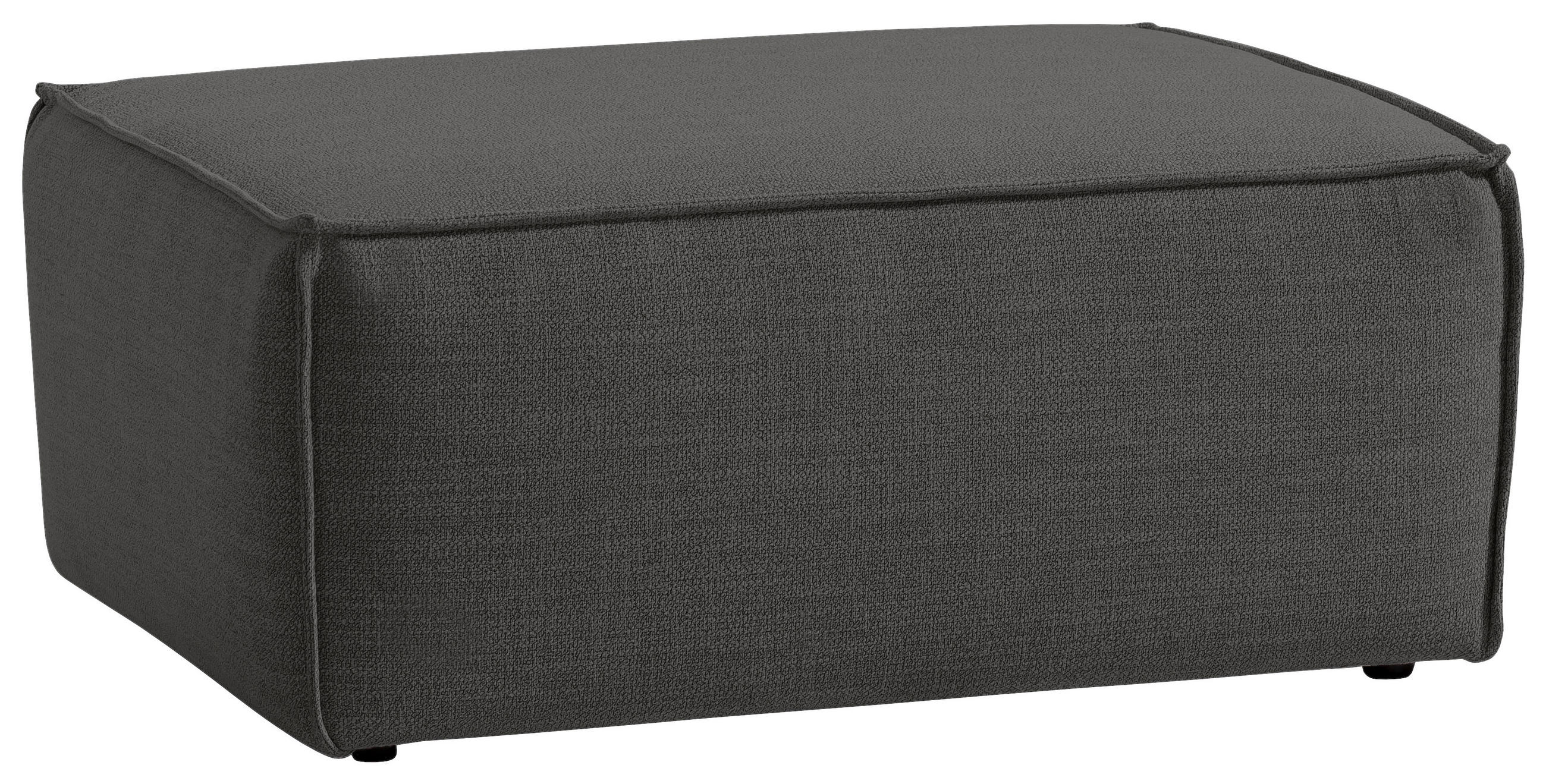 HOCKER in Textil Anthrazit  - Anthrazit/Schwarz, MODERN, Kunststoff/Textil (102/44/77cm) - MID.YOU