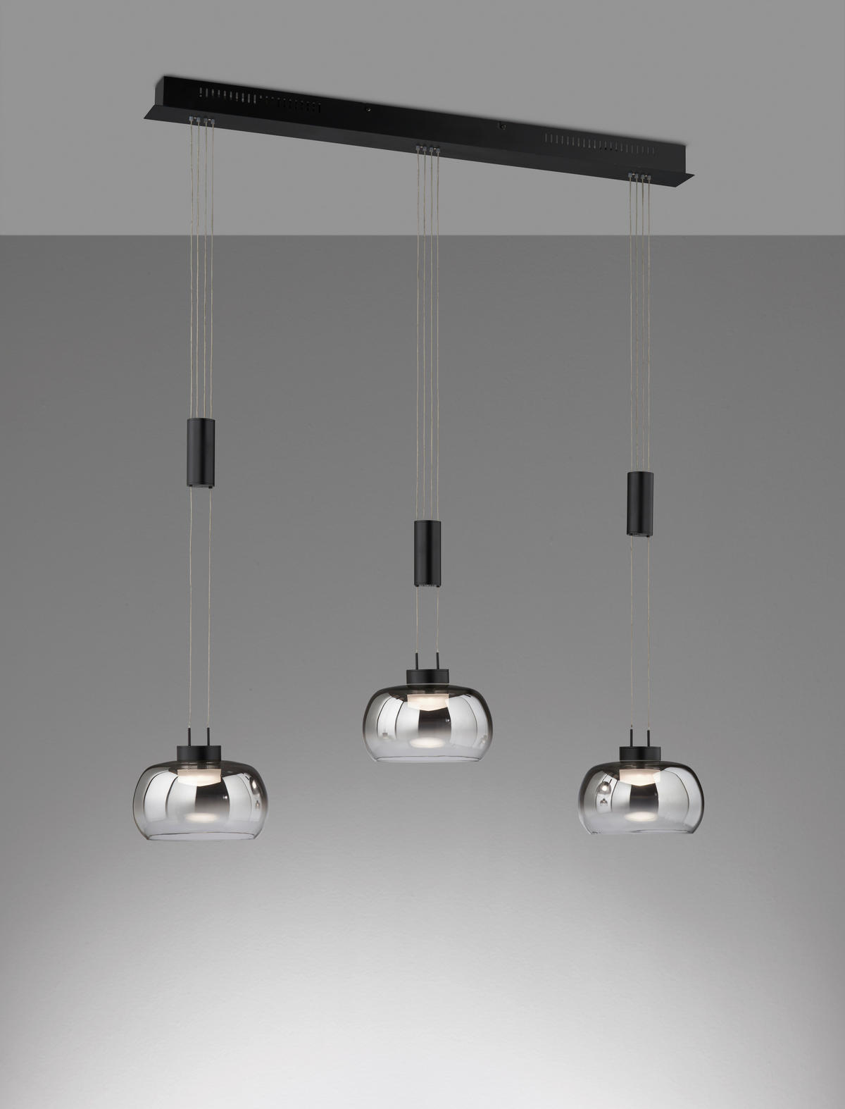 LED-PENDELLEUCHTE 98/22/108 - 168 cm    - Schwarz, Design, Metall (98/22/108 - 168cm) - Fischer & Honsel