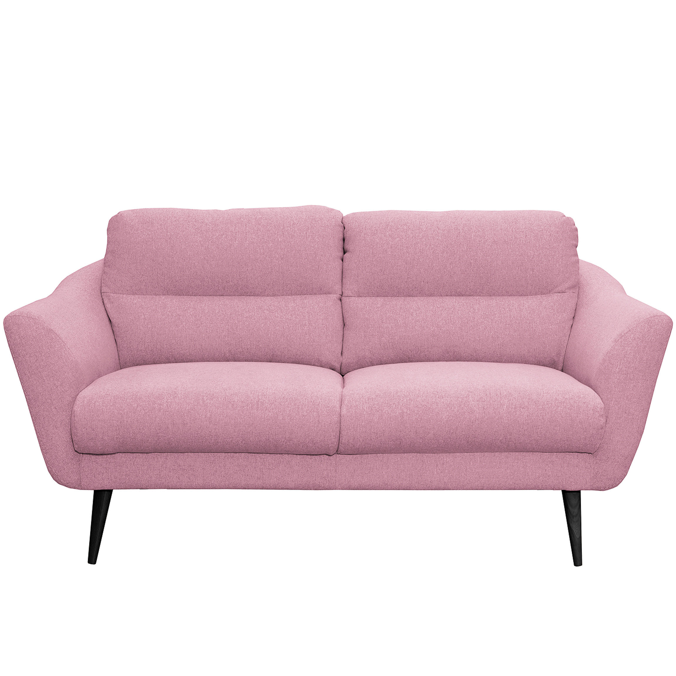 2,5-SITZER Webstoff Rosa  - Schwarz/Rosa, Design, Holz/Textil (187/87/88cm) - Livetastic