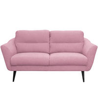 2,5-SITZER Webstoff Rosa  - Schwarz/Rosa, Design, Holz/Textil (187/87/88cm) - Livetastic