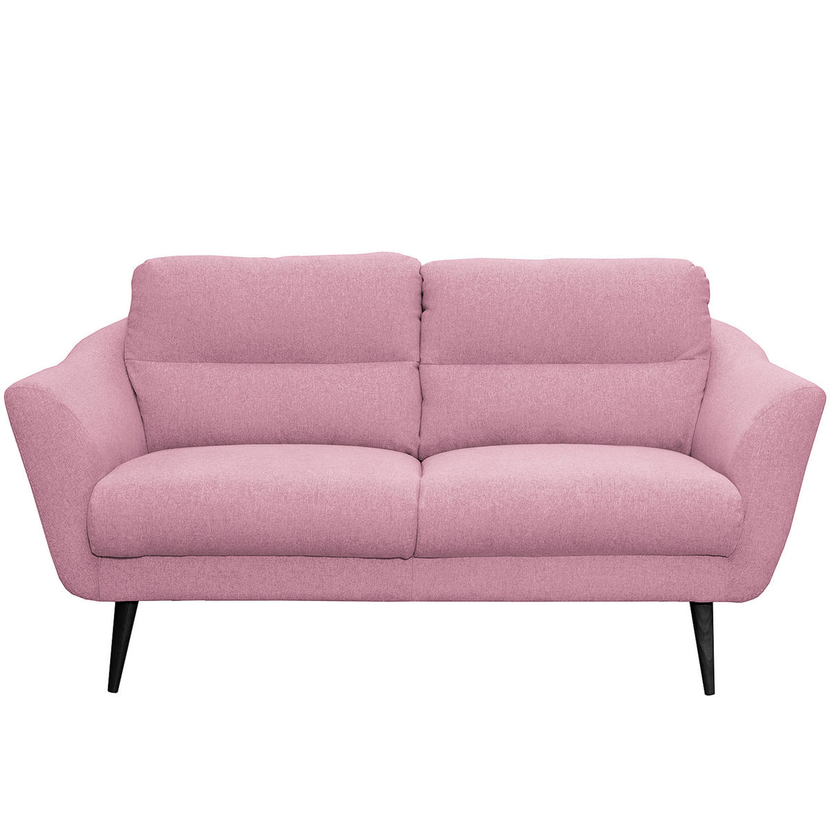 2,5-SITZER Webstoff Rosa  - Schwarz/Rosa, Design, Holz/Textil (187/87/88cm) - Livetastic