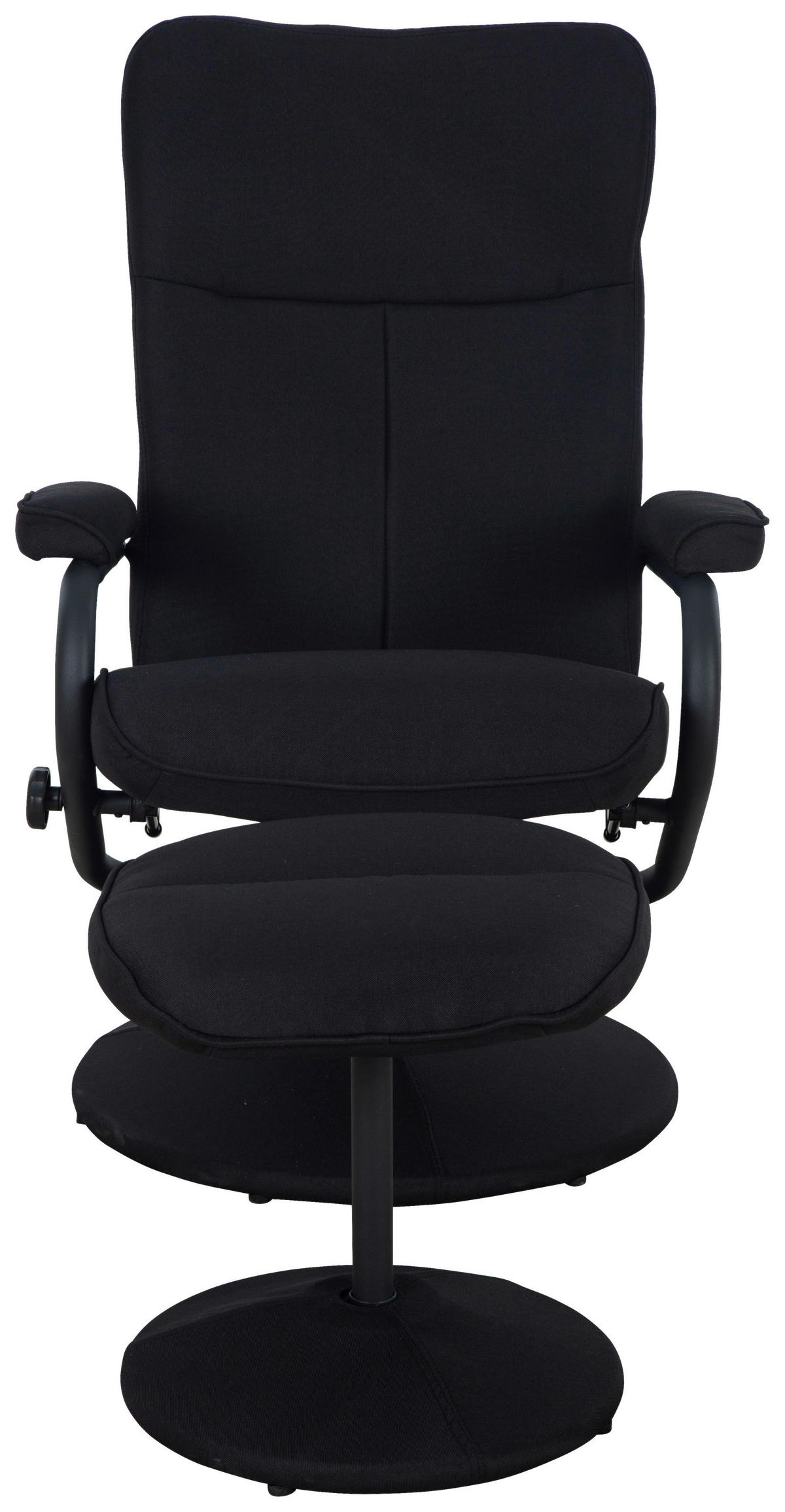 RELAXSESSELSET Leinenoptik Hocker    - Schwarz, MODERN, Textil/Metall (68/96.5/76cm) - P & B