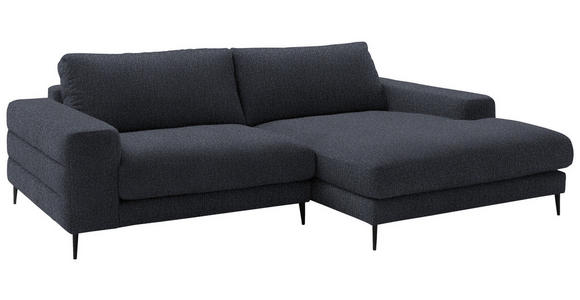 ECKSOFA  in Flachgewebe Dunkelgrau  253/177 cm  - Dunkelgrau/Schwarz, Design, Textil/Metall (253/177cm) - Dieter Knoll