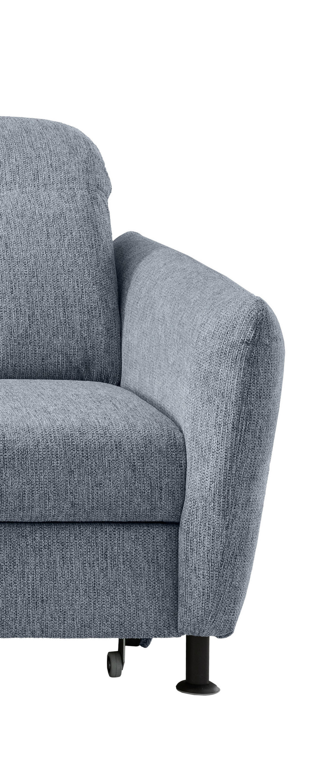 ECKSOFA in Chenille Hellblau  - Schwarz/Hellblau, Modern, Textil/Metall (184/267cm) - Livetastic