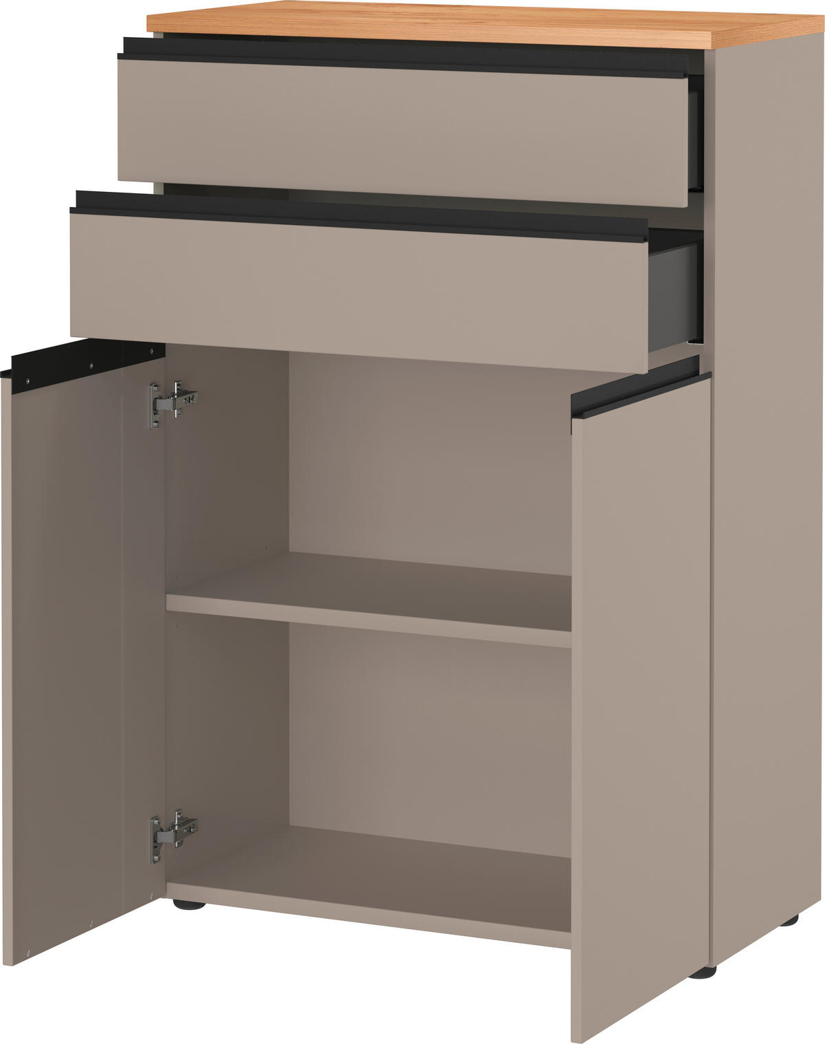 AKTENSCHRANK 80/120/40 cm  - Eichefarben/Grau, Modern, Holzwerkstoff (80/120/40cm) - Novel