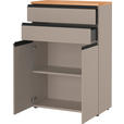 AKTENSCHRANK 80/120/40 cm  - Eichefarben/Grau, MODERN, Holzwerkstoff (80/120/40cm) - Novel