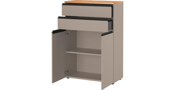 AKTENSCHRANK 80/120/40 cm - Eichefarben/Grau, MODERN, Holzwerkstoff (80/120/40cm) - Novel