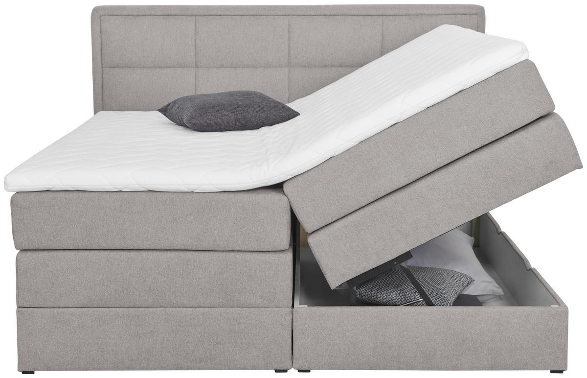 BOXSPRINGBETT 180/200 cm  in Grau  - Schwarz/Grau, KONVENTIONELL, Kunststoff/Textil (180/200cm) - Carryhome