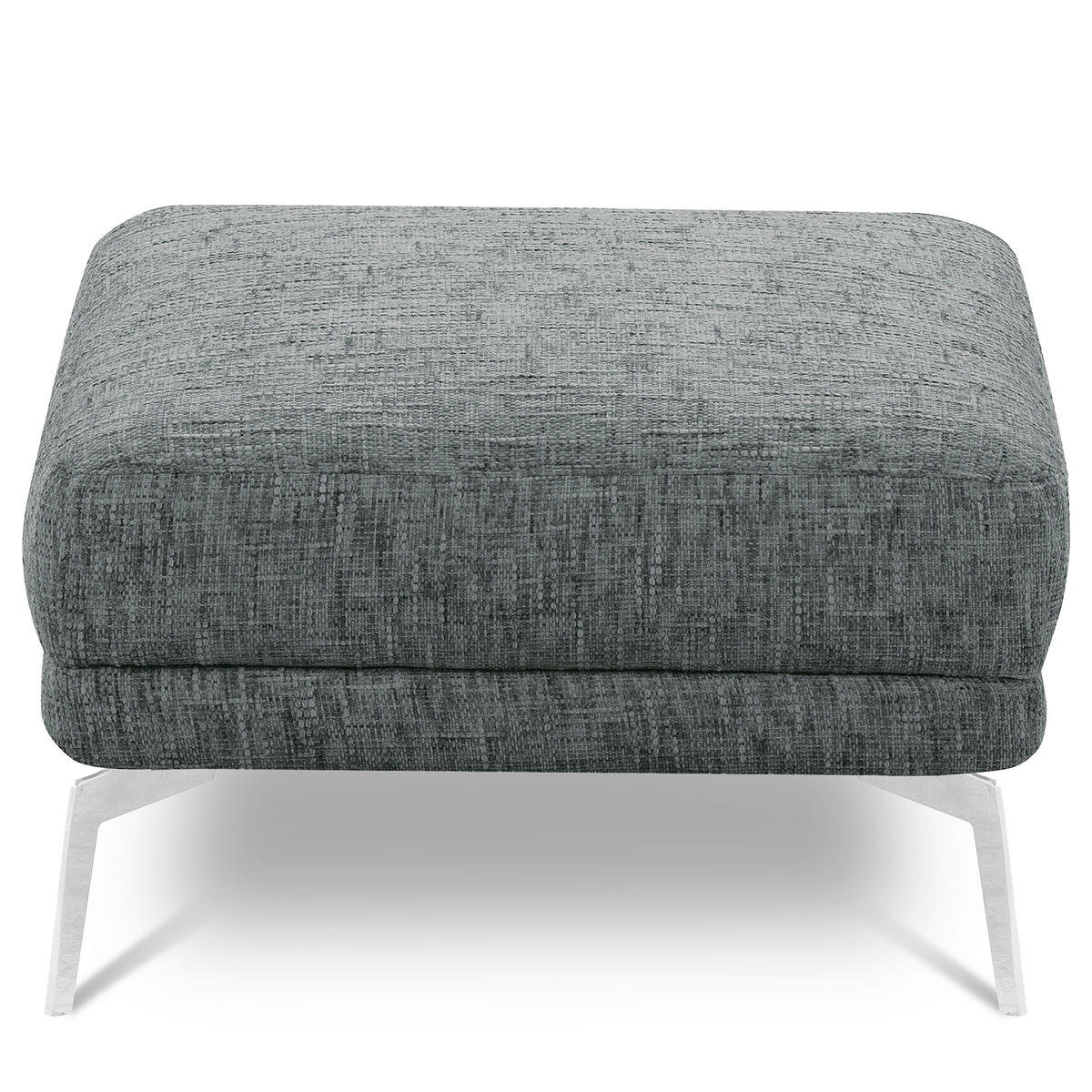 HOCKER SPRING Webstoff Anthrazit  - Chromfarben/Anthrazit, Design, Textil/Metall (96/45/80cm) - P & B