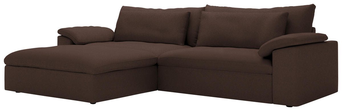 ECKSOFA  Chenille Braun  - Schwarz/Braun, Modern, Kunststoff/Textil (198/306cm) - Carryhome