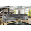 WOHNLANDSCHAFT in Samt Grau, Hellgrau  - Chromfarben/Hellgrau, Design, Textil/Metall (189/338/189cm) - MID.YOU
