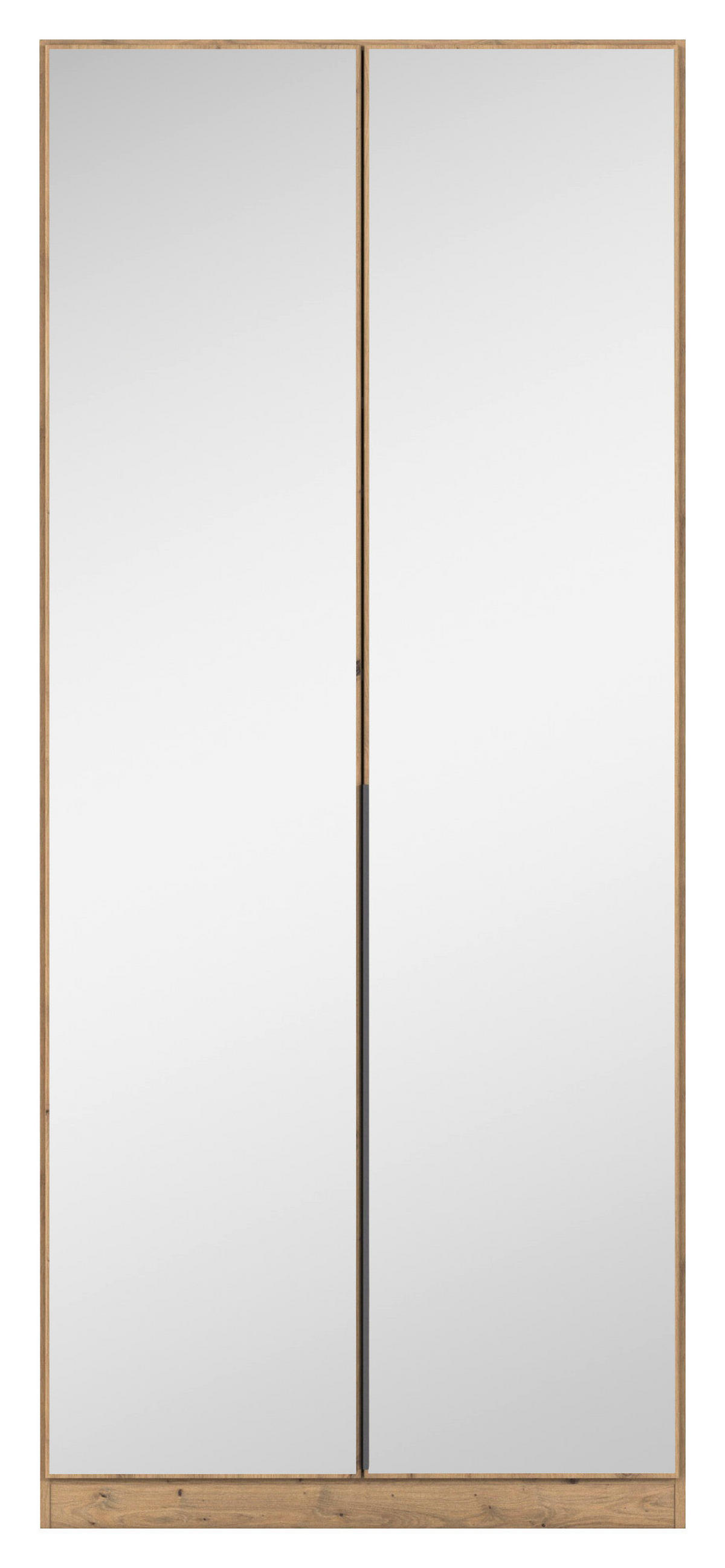GARDEROB MED GÅNGJÄRN 91/229/54 cm 2-dörrar - ek Artisan/grå, Modern, metall/trämaterial (91/229/54cm) - Rauch Möbel