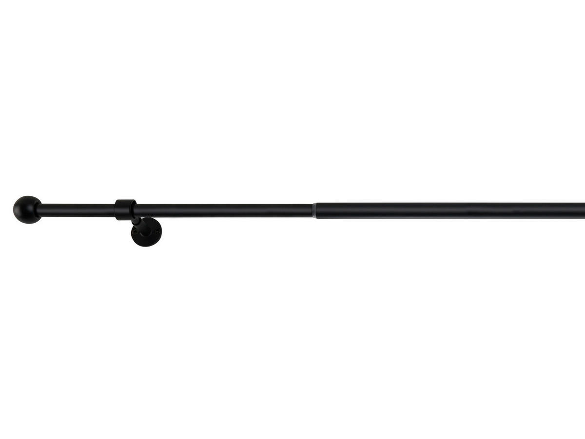 VORHANGSTANGENSET   - Schwarz, Basics, Metall (120/8/3.3cm)