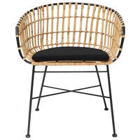 RATANOVÉ KŘESLO, přírodní materiály, přírodní barvy - černá/přírodní barvy, Natur, kov/textil (56/79/65cm) - Livetastic