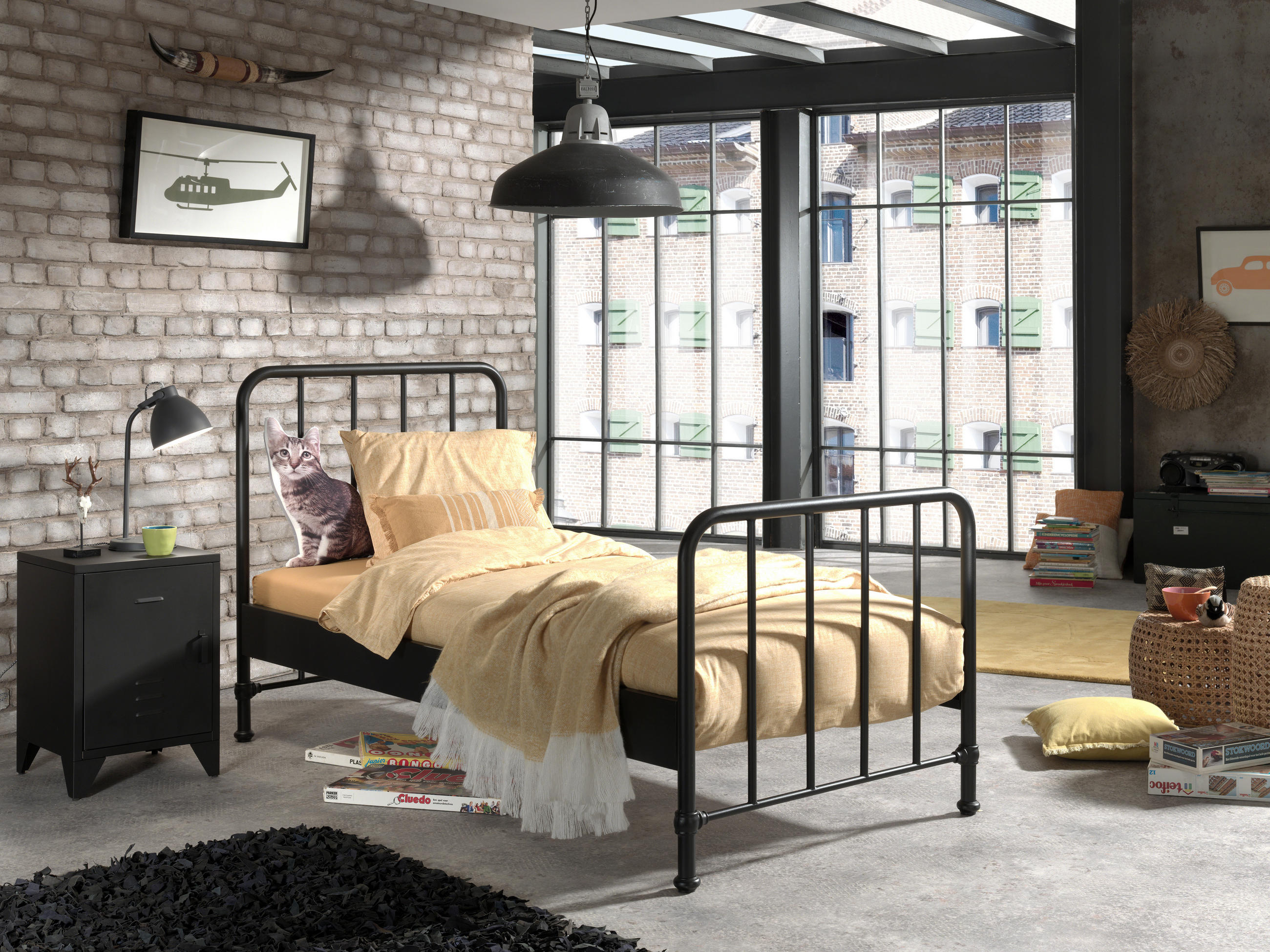 NACHTSCHRANK 40/60/40 cm  - Schwarz, MODERN, Metall (40/60/40cm) - MID.YOU