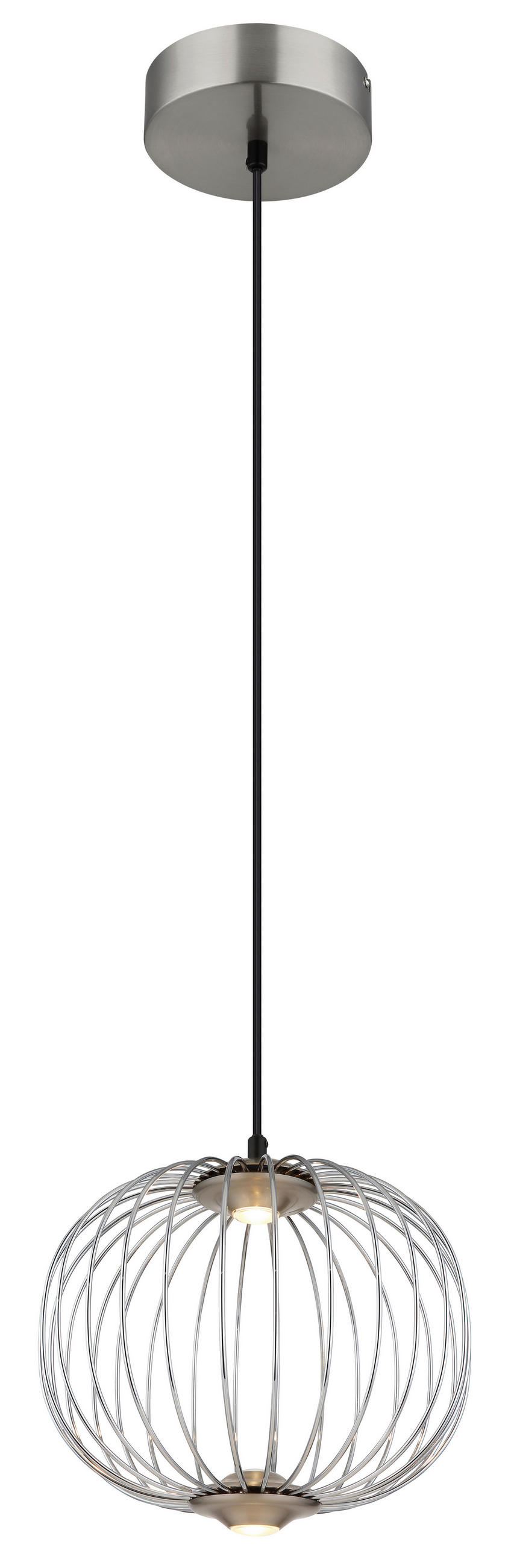 LED-HÄNGELEUCHTE 30/150 cm  - Chromfarben/Schwarz, Design, Kunststoff/Metall (30/150cm) - Globo