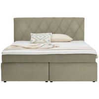 BOXSPRINGBETT 160/200 cm  in Beige  - Beige/Schwarz, Design, Holzwerkstoff/Kunststoff (160/200cm) - Xora